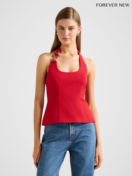 Forever New Red Dina Hardware Detail Top (V36939) | £59