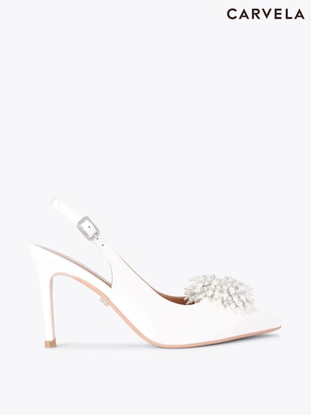 Carvela White Lucia Sling Shoes (V37299) | £159