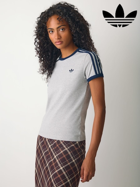 Grey - Adidas Originals 3s Slim T-shirt