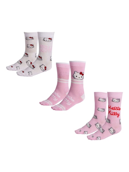 Peers Hardy Light Pink Hello Kitty Socks 3 Pack (V39187) | £20