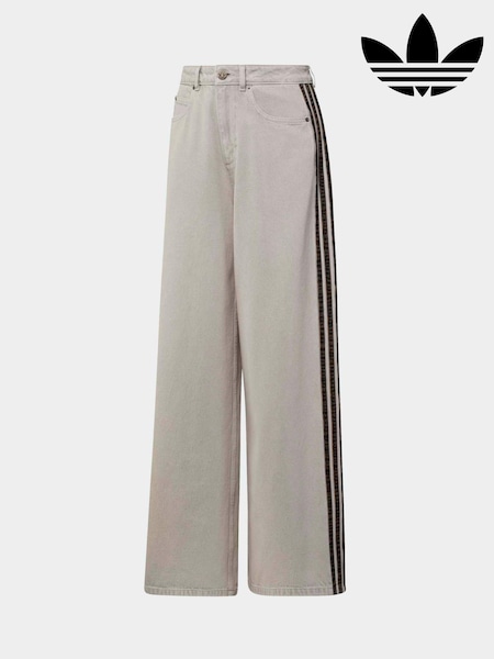 Grey Denim - Adidas Originals Wide Leg Jeans