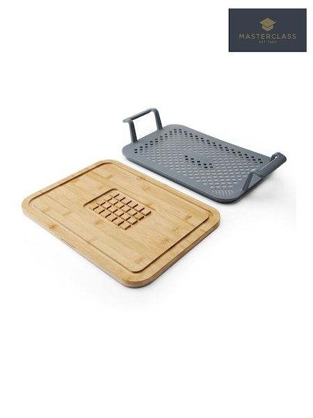 Masterclass Grey Roasting Set with Silicone Roasting Rack with Handles (V39354) | £35