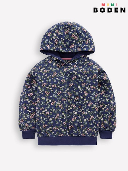 Boden Blue Pretty Print Hoodie (V39394) | £29 - £35