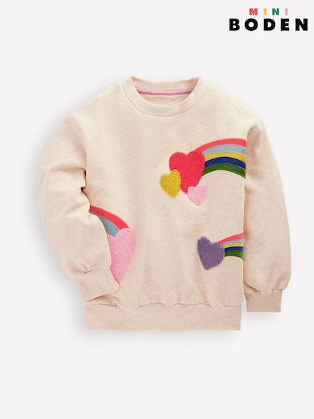 Boden Cream Bobbie Appliqué Sweatshirt (V39402) | £29 - £35