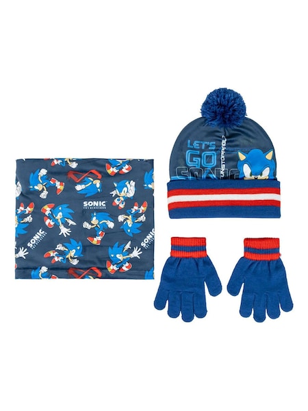 Peers Hardy Light Blue Sonic Disney Snood, Hat & Gloves Set 3 Piece (V39734) | £20