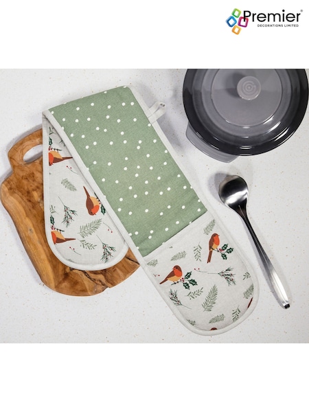 Premier Decorations Ltd 90cm Adult Robin Spot Double Oven Gloves (V39769) | £14