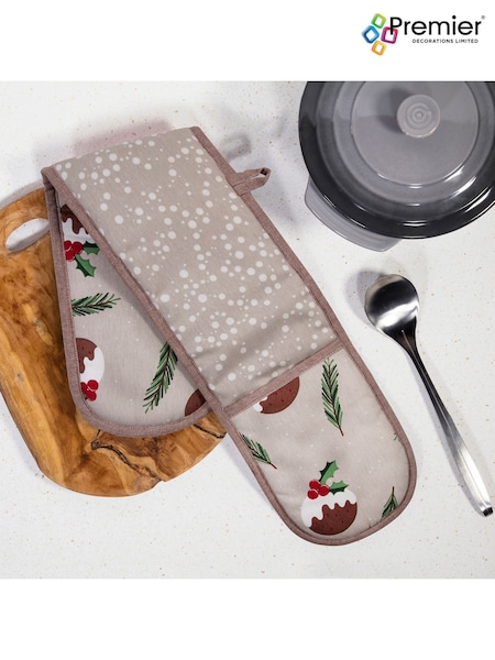Premier Decorations Ltd 90cm Christmas Pudding Double Oven Gloves (V39772) | £14