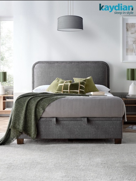 Kaydian Grey Clifton Curved Headboard Ottoman Bed (V40007) | £750 - £930