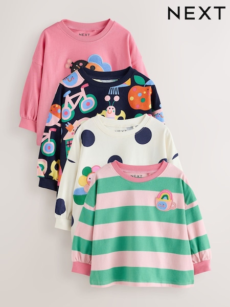 Navy Ladybird - Long Sleeve T Shirts 4 Pack (3mths-7yrs)