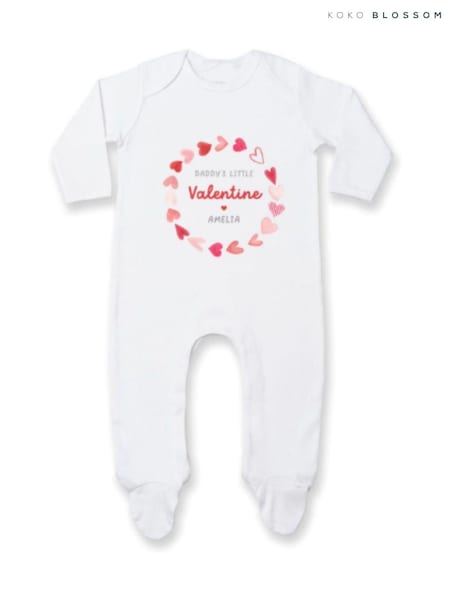 Personalised Little Valentine Sleepsuit by Koko Blossom (V40514) | £18