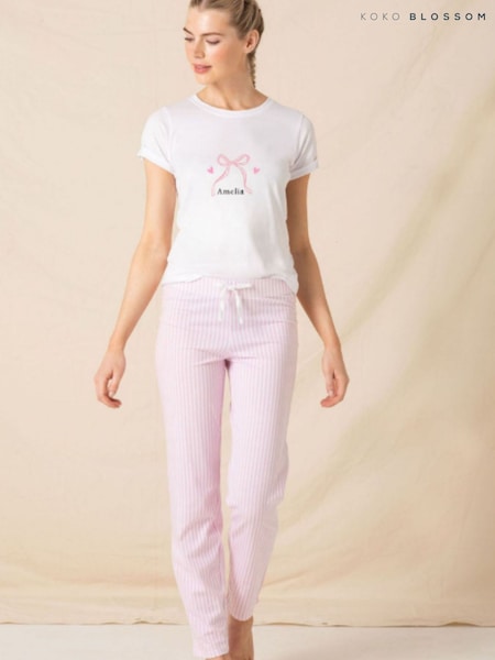 Personalised  Bow Women's Pyjamas by Koko Blossom (V40515) | £32