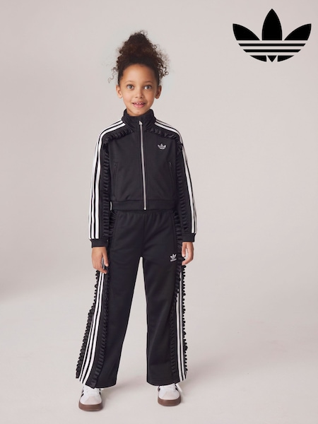 Black - Adidas Originals Firebird Ruffle Little Kids Tracksuit