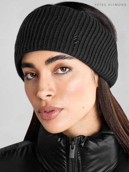 Aztec Diamond Black Knitted Headband (V40771) | £25
