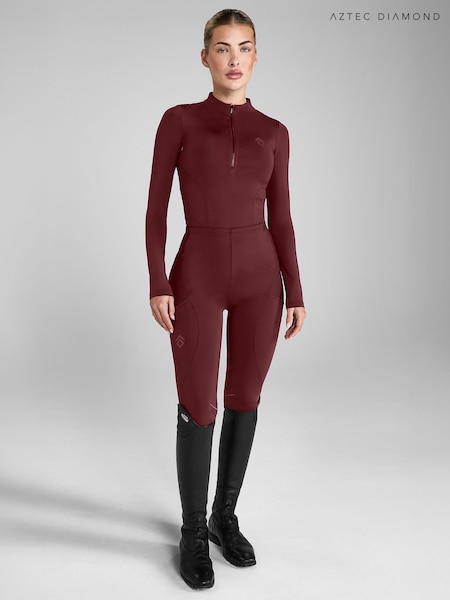 Aztec Diamond Red Core Knee Grip Leggings (V40781) | £50