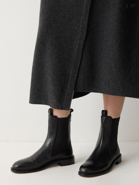 Jigsaw Black Pembridge Leather Chelsea Boots (V40873) | £185