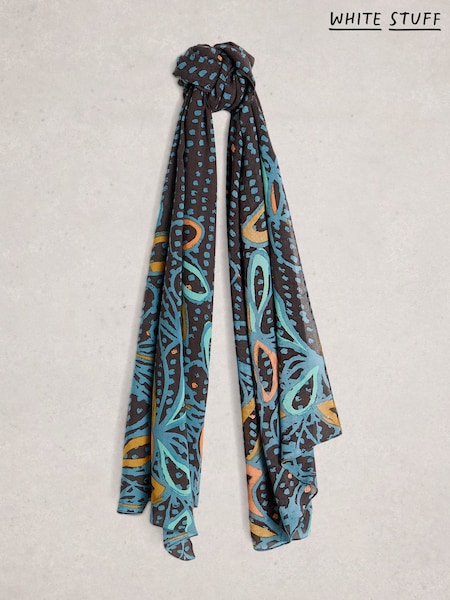 White Stuff Black Ground Sophie Printed Scarf (V41045) | £25