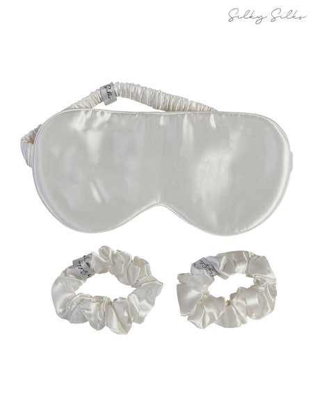 Silky Silks 2 Pack White 100% Mulberry Hair Scrunchies (V41327) | £20
