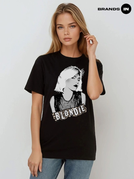 Brands In Black Blondie Portrait Face Music T-Shirt (V41340) | £24