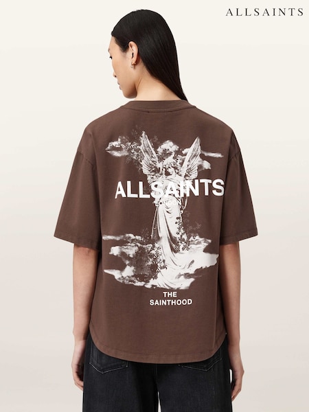 AllSaints Brown Guardian Amelie T-Shirt (V41415) | £59