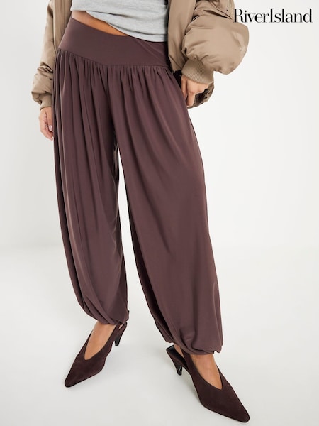 River Island Brown Dark P ITY Balloon Trousers (V42149) | £29