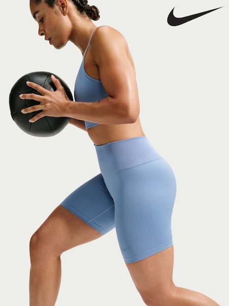 Work Blue - Nike Pro Seamless Dri-fit High-waisted 5" Biker Shorts