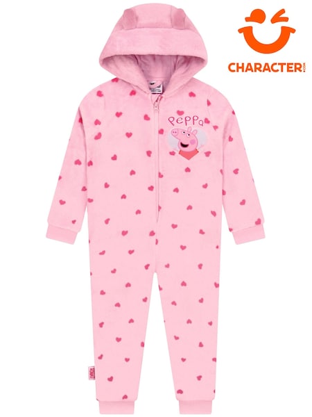 Character Pink Peppa Pig Heart Onesie Fleece (V42787) | £27
