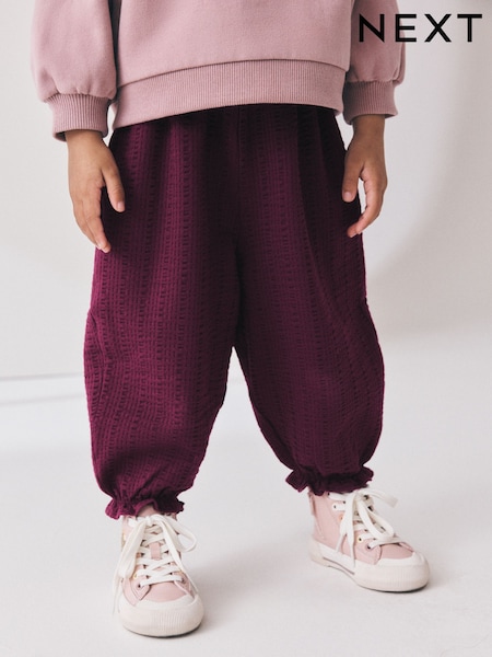 Purple - Textured Bloomer Trousers (3mths-7yrs)
