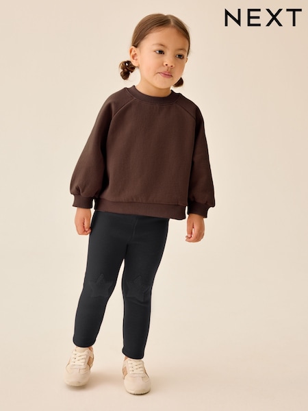 Black - Cosy Fleece Lined Leggings (3mths-7yrs)