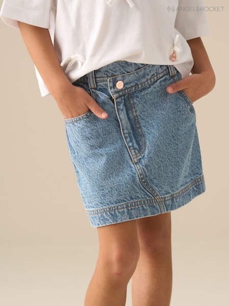 Angel & Rocket Blue Kendal Aysmmetric Waist Denim Mini Skirt (V43096) | £24 - £28