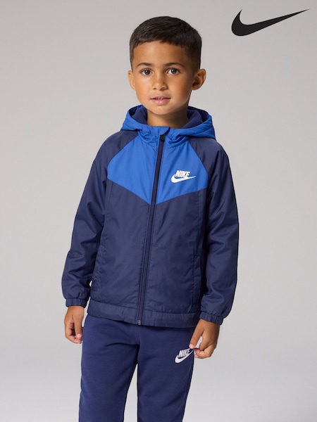 Blue - Nike Fleece-lined Windbreaker.