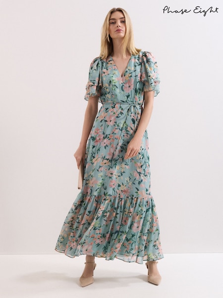 Phase Eight Purple Petite Violet Floral Dress (V44219) | £199