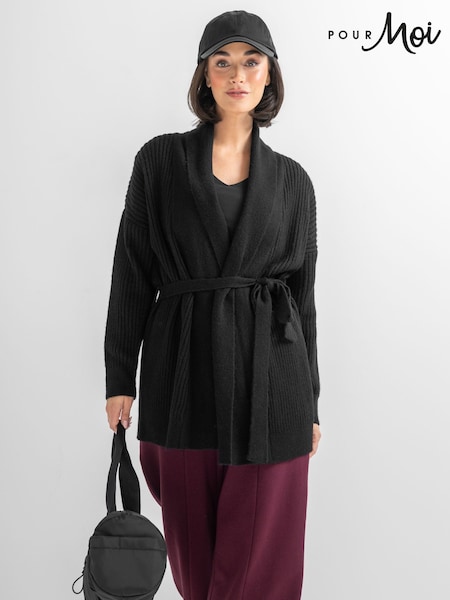 Pour Moi Black The Go To Comfy Tie Waist Cardigan (V44474) | £55