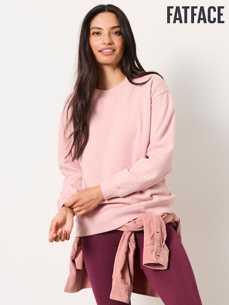 Rose Pink Marl - Fatface Crew Sweatshirt