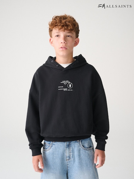 Black - Smallsaints Stamp Logo Oversize Hoodie