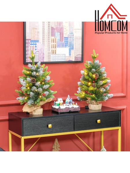 Homcom Set Of 2 2ft Mini Christmas Trees