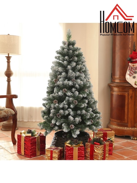 Homcom Red Christmas Wreath With Led Lights Pinecones And Berries (V45445) | £64