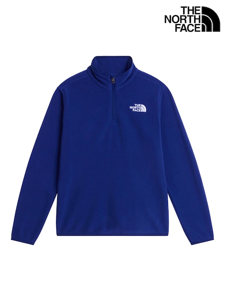 Blue - The North Face Teen Glacier 1/4 Zip Fleece
