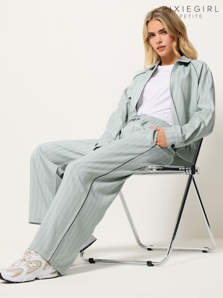 PixieGirl Petite Blue Pull On Wide Leg Trousers (V45706) | £34