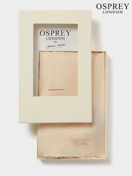 Osprey London Light Natural The Boxed Cotton Wrap Scarf (V45712) | £35