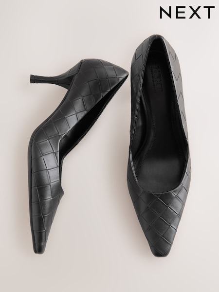 Black - Forever Comfort® Weave Chisel Toe Court Heels