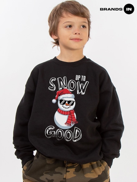 Brands In Black Christmas Snow Good Sweatshirt (V45747) | £20
