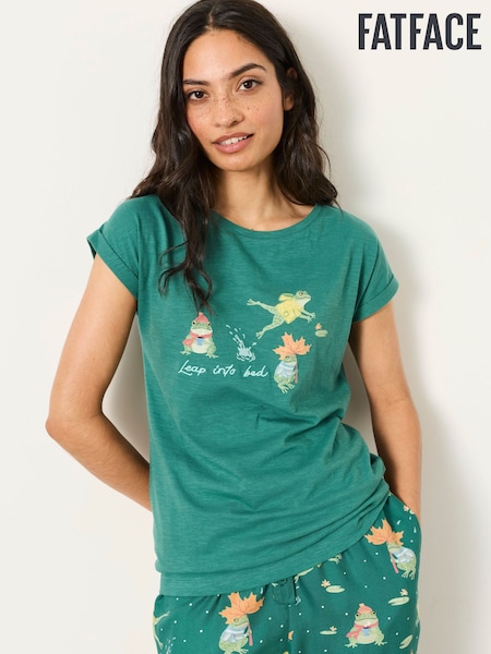 Teal Blue Frog - Fatface Pyjama Top