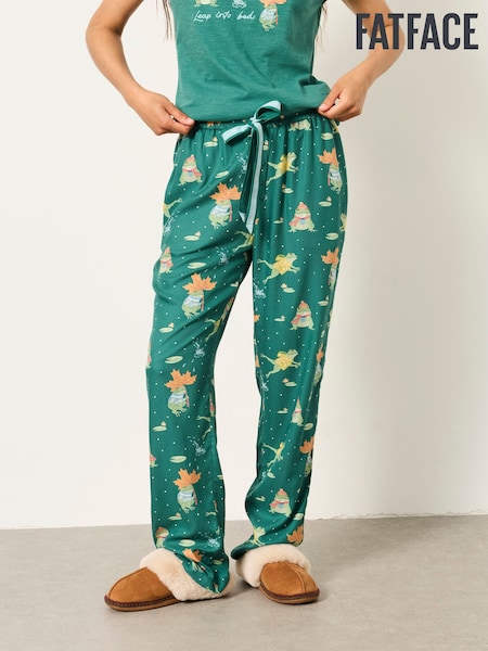 Teal Blue Frog - Fatface Relaxed Fit Pyjama Bottoms