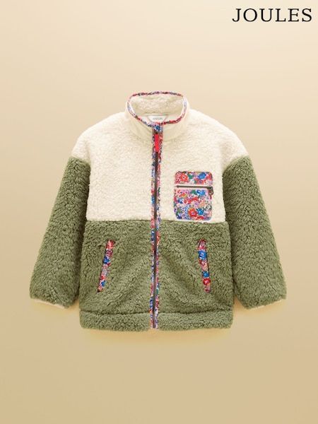 Khaki Green - Joules Girls' Tilly Zip Through Fleece