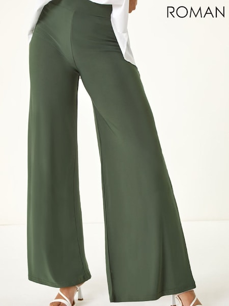 Roman Green Wide Leg Stretch Trousers (V46078) | £32