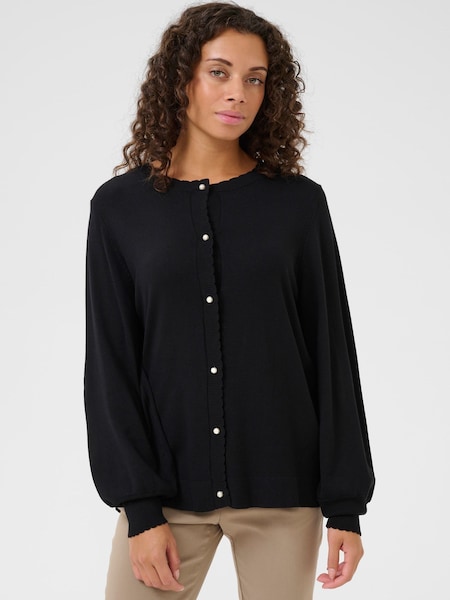 CULTURE Black Annemarie Scallop Long Sleeve Cardigan (V46392) | £50