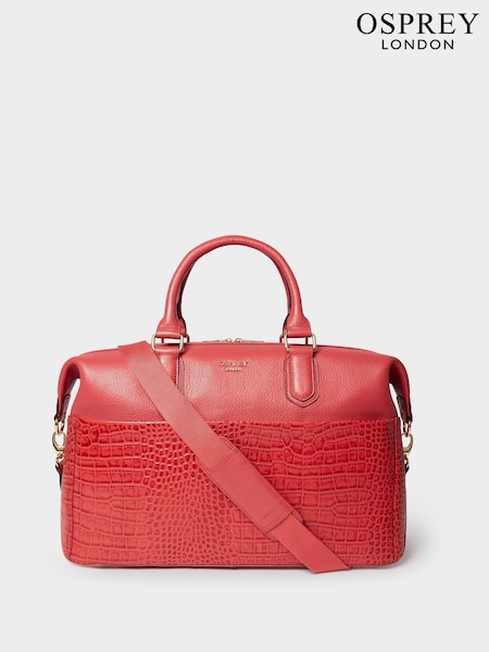 Osprey London Red The Kellie Leather Weekender Bag (V46481) | £275