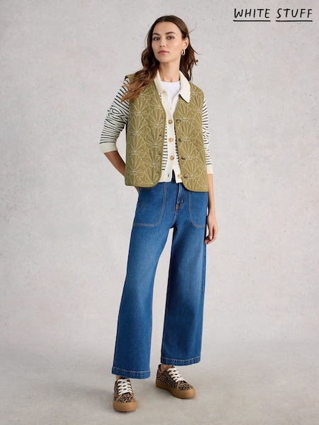 White Stuff Green Ayra Quilted Gilet (V46530) | £75