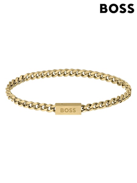 BOSS Gold Plated Chain For Him IP Bracelet (V46733) | £79