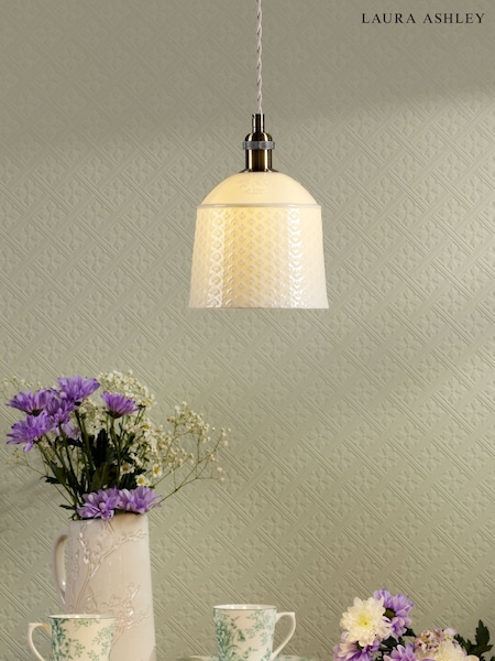 Laura Ashley Cream Porcelain 1 Light Pendant (V46787) | £65